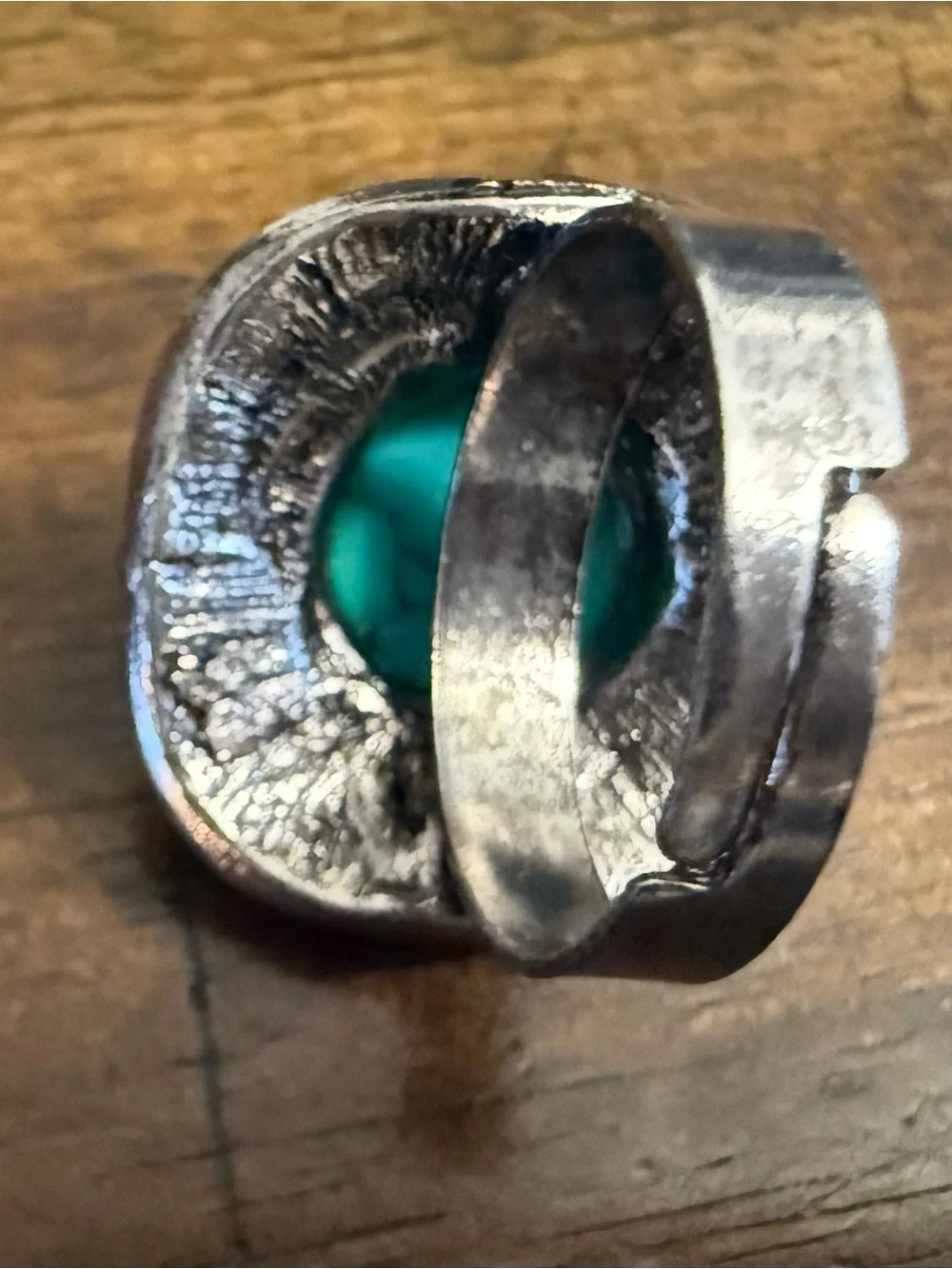 Turquoise Stone Silver-Tone Statement Ring - Women's Jewelry